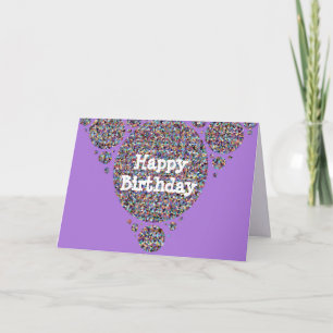 Happy Birthday Festive Colorful Glitzer Confetti Karte