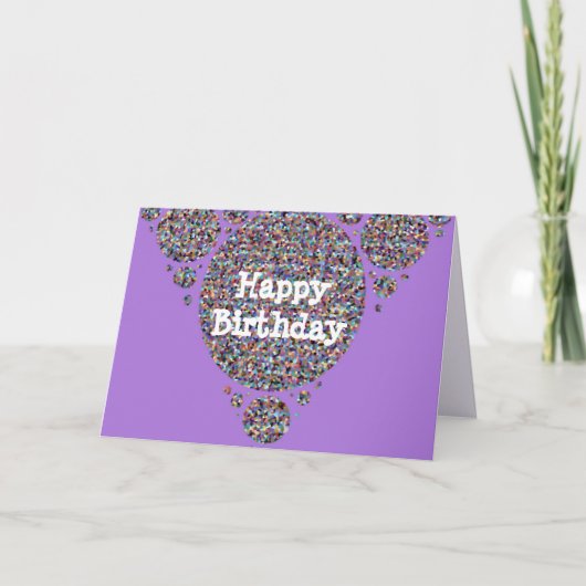 Happy Birthday Festive Colorful Glitzer Confetti Karte (Vorderseite)