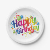 Happy Birthday Festive Paper Plate Pappteller (Vorderseite)