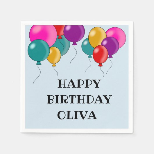 Happy Birthday Festive Party Bash Ballon Serviette (Vorderseite)