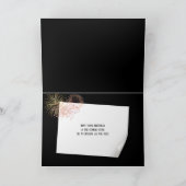Happy Birthday Feuerwerk auf schwarz Karte (Innenseite)
