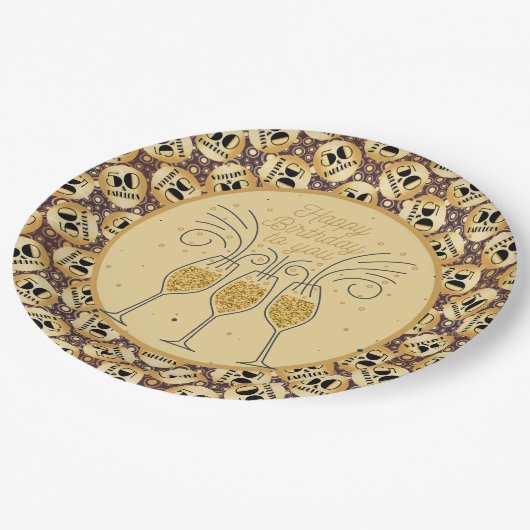 Happy Birthday Fifty And Fabulous Pappteller (Schrägansicht)