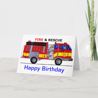 Happy Birthday Fire Truck Card Karte