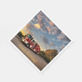 Happy Birthday Fire Truck Serviette (Ecke)