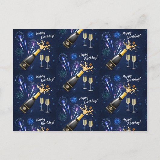 Happy Birthday Fireworks Postkarte (Vorderseite)