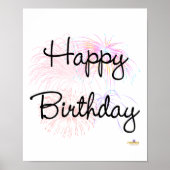 Happy Birthday Firworks Poster (Vorne)