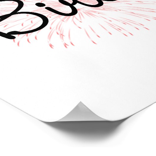 Happy Birthday Firworks Poster (Ecke)