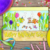 Happy Birthday Fish Postkarte