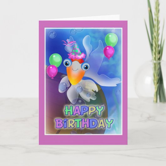 Happy Birthday Fish style 002 Karte (Vorderseite)