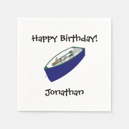 Happy Birthday Fishing Boat Paper Napkins Serviette