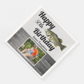 Happy Birthday Fishing Foto Name Vater Männer Nick Serviette (Ecke)
