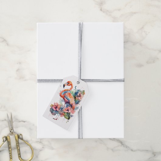 Happy Birthday Flamingo Geschenkanhänger (Mit Garn)