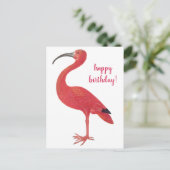 Happy Birthday Flamingo Vintage Kunst, Dichtung un Postkarte (Stehend Vorderseite)