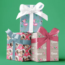 Happy Birthday Flamingo Wrapping Paper Sheets