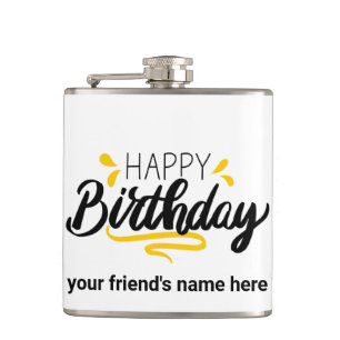 Happy Birthday Flask Individuelle Name Gift Flachmann