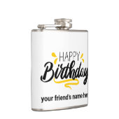 Happy Birthday Flask Individuelle Name Gift Flachmann (Rechts)
