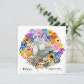 Happy Birthday Flat Card (Stehend Vorderseite)