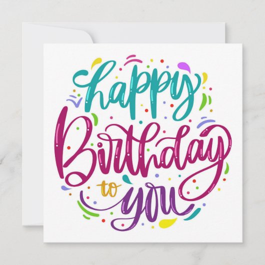 Happy Birthday Flat Card Einladung (Vorderseite)