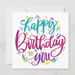 Happy Birthday Flat Card Einladung