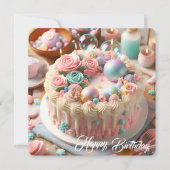 Happy Birthday Flat Card für kleine Prinzessinnen (Vorderseite)