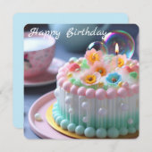 Happy Birthday Flat Card für kleine Prinzessinnen (Vorne/Hinten)