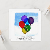 Happy Birthday Flat Foto Card Karte (Vorderseite/Rückseite Beispiel)