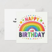 Happy Birthday Flat Holiday Card Feiertagskarte (Vorne/Hinten)