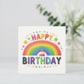 Happy Birthday Flat Holiday Card Feiertagskarte (Stehend Vorderseite)