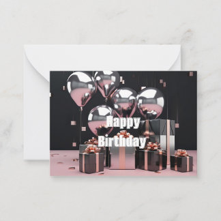 Happy Birthday Flat Note Card Mitteilungskarte