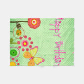 Happy Birthday Fleecedecke (Vorderseite (Horizontal))