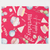 Happy Birthday Fleecedecke (Vorderseite (Horizontal))