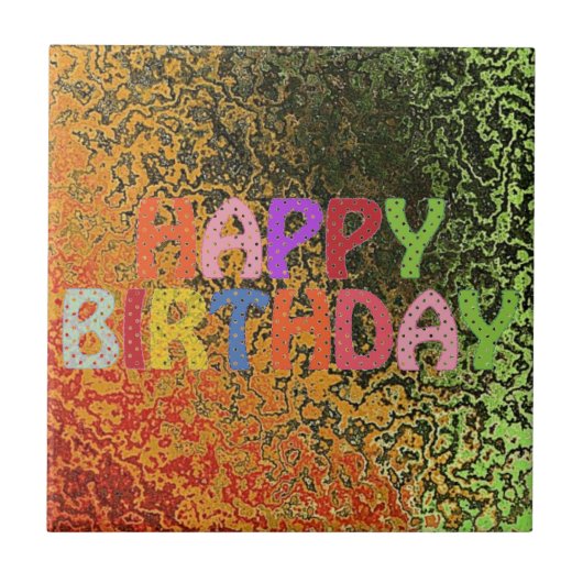 Happy Birthday Fliese (Vorderseite)