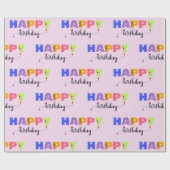 Happy Birthday Floral Accentments Letters Geschenkpapier (Flach)