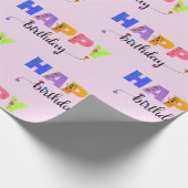 Happy Birthday Floral Accentments Letters Geschenkpapier (Ecke)