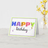 Happy Birthday Floral Accentments Letters Karte (Gelbe Blume)