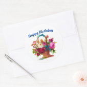 Happy Birthday Floral Basket Sticker (Umschlag)