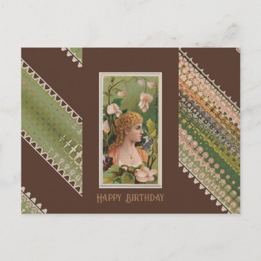 Happy Birthday Floral Beauties 50 Postkarte (Vorderseite)