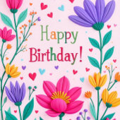 Happy Birthday Floral Card Einladung