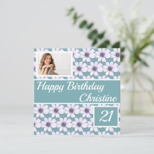 Happy Birthday Floral Design Custom Card