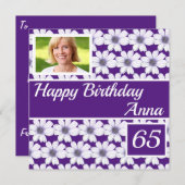 Happy Birthday Floral Design Custom Card (Vorne/Hinten)