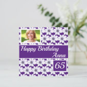 Happy Birthday Floral Design Custom Card (Stehend Vorderseite)