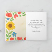 Happy Birthday Floral For Her Greeting Card Karte (Innenseite)