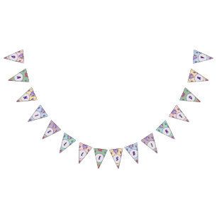 Happy Birthday Floral Girls Name Party Bunting Wimpelkette