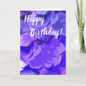 *~* Happy Birthday Floral Hydrangea Blume Karte (Vorderseite)
