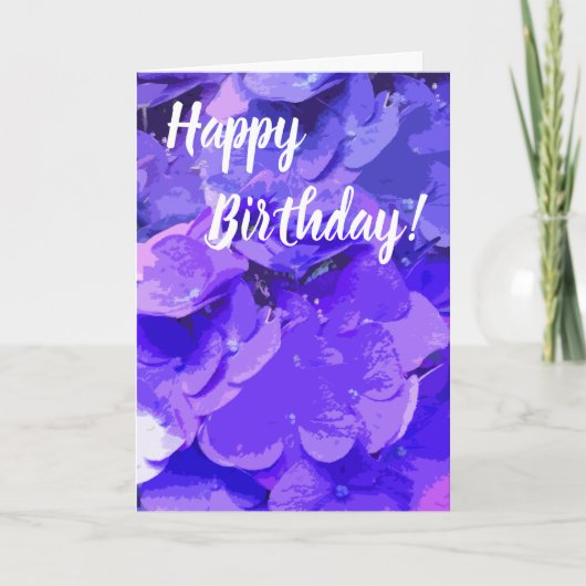 *~* Happy Birthday Floral Hydrangea Blume Karte (Vorderseite)
