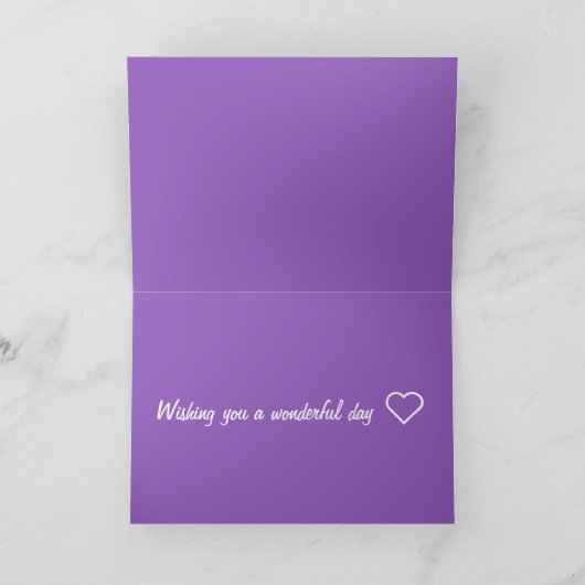 Happy Birthday Floral Lila Karte (Innenseite)