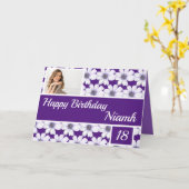 Happy Birthday Floral Lila Karte (Gelbe Blume)