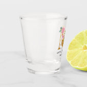 Happy Birthday Floral Monogram Personalisiert Schnapsglas (Links)