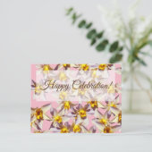 Happy Birthday Floral Postcard Postkarte (Stehend Vorderseite)