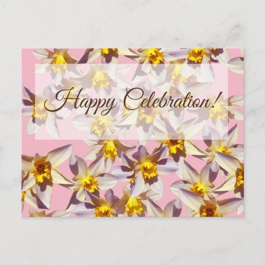 Happy Birthday Floral Postcard Postkarte (Vorderseite)